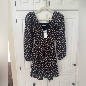 Abercrombie & Fitch Black Dress with Pink Floral Design